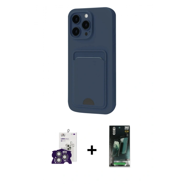 MARSİLYAN™- iPhone 16 Pro Max Kılıf Vadi Çizgi Prime - Siyah 360 Mat Full Body Arka Koruyucu + Bilvis Titan Kamera Lens - GS