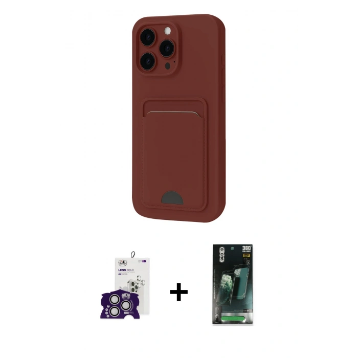 MARSİLYAN™- iPhone 16 Pro Max Kılıf Vadi Çizgi Prime - Siyah 360 Mat Full Body Arka Koruyucu + Bilvis Titan Kamera Lens - GS