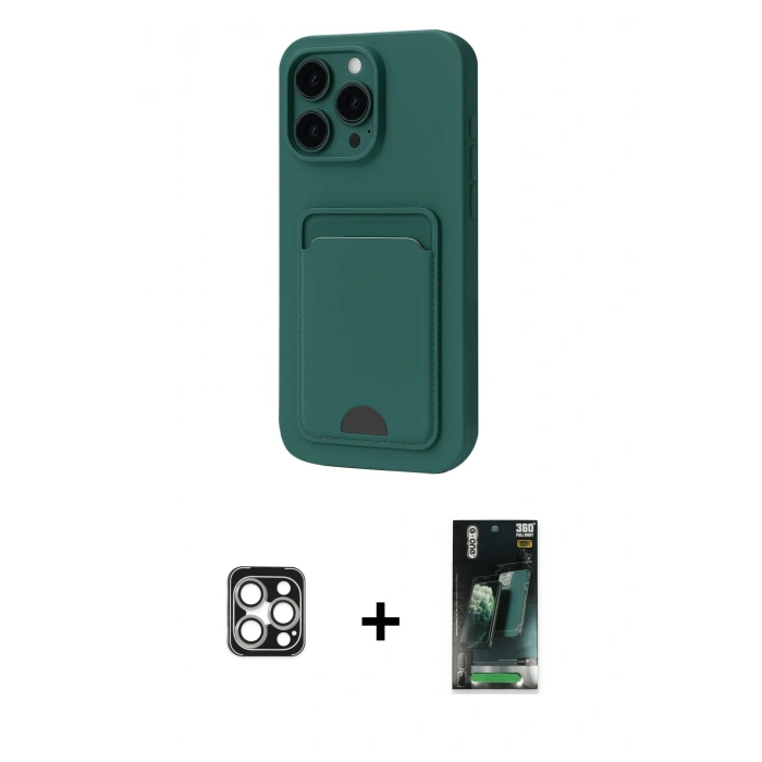 MARSİLYAN™- iPhone 16 Pro Max Kılıf Vadi Çizgi Prime - Siyah 360 Mat Full Body Arka Koruyucu + Gümüş PVD Metal Kamera Lens