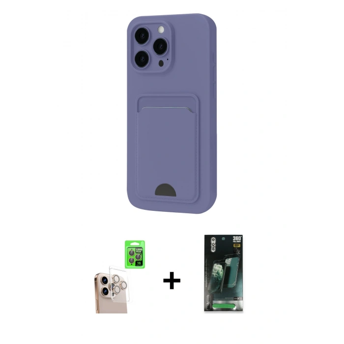 MARSİLYAN™- iPhone 16 Pro Max Kılıf Vadi Çizgi Prime - Siyah 360 Mat Full Body Arka Koruyucu + Raze Metal Kamera Lens - NLGY