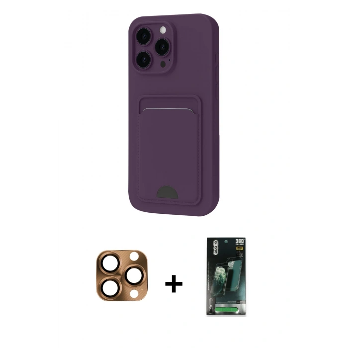 MARSİLYAN™- iPhone 16 Pro Max Kılıf Vadi Çizgi Prime - Siyah 360 Mat Full Body Arka Koruyucu + Pers Alüminyum Kamera Lens - CLTM