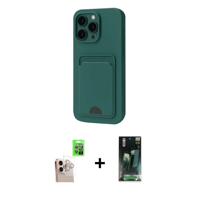 MARSİLYAN™- iPhone 16 Pro Max Kılıf Vadi Çizgi Prime - Siyah 360 Mat Full Body Arka Koruyucu + Raze Metal Kamera Lens - NLGY