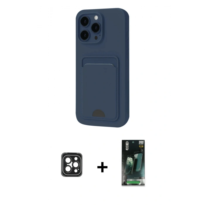 MARSİLYAN™- iPhone 16 Pro Max Kılıf Vadi Çizgi Prime - Siyah 360 Mat Full Body Arka Koruyucu + PVD Metal Kamera Lens - SH