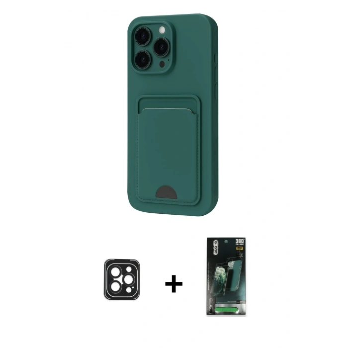 MARSİLYAN™- iPhone 16 Pro Max Kılıf Vadi Çizgi Prime - Siyah 360 Mat Full Body Arka Koruyucu + PVD Metal Kamera Lens - SH