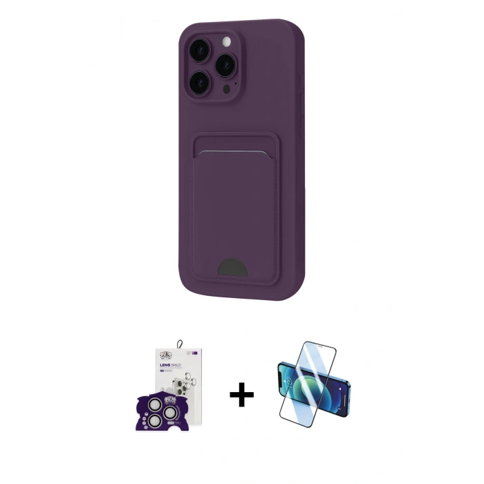 MARSİLYAN™- iPhone 16 Pro Max Kılıf Vadi Çizgi Prime - Siyah 3D Antistatik Cam Ekran Koruyucu + Bilvis Titan Kamera Lens - GS