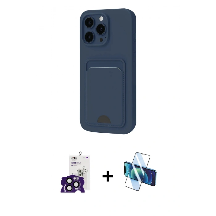 MARSİLYAN™- iPhone 16 Pro Max Kılıf Vadi Çizgi Prime - Siyah 3D Antistatik Cam Ekran Koruyucu + Bilvis Titan Kamera Lens - SH