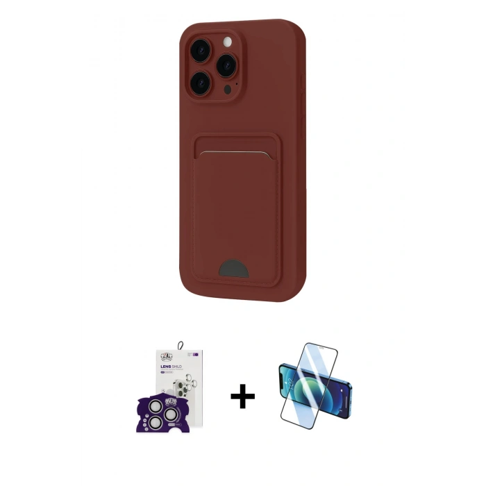 MARSİLYAN™- iPhone 16 Pro Max Kılıf Vadi Çizgi Prime - Siyah 3D Antistatik Cam Ekran Koruyucu + Bilvis Titan Kamera Lens - GS