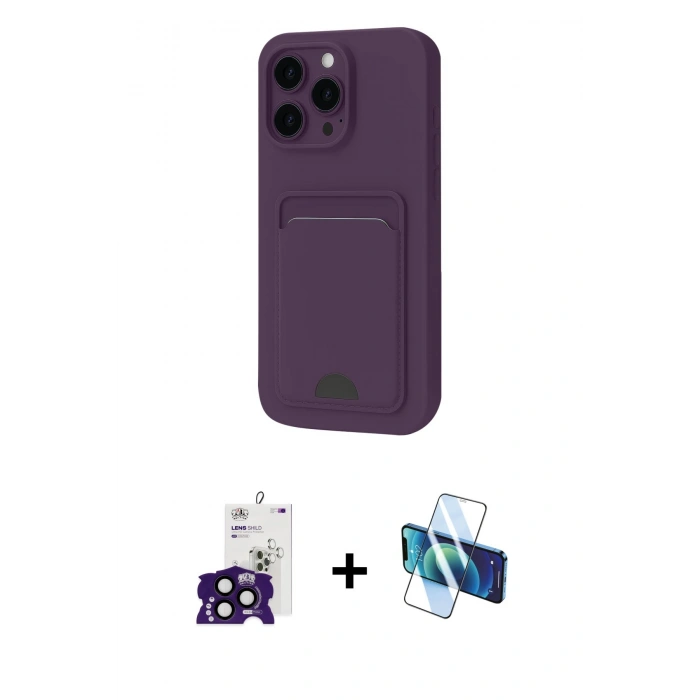MARSİLYAN™- iPhone 16 Pro Max Kılıf Vadi Çizgi Prime - Siyah 3D Antistatik Cam Ekran Koruyucu + Bilvis Titan Kamera Lens - SH