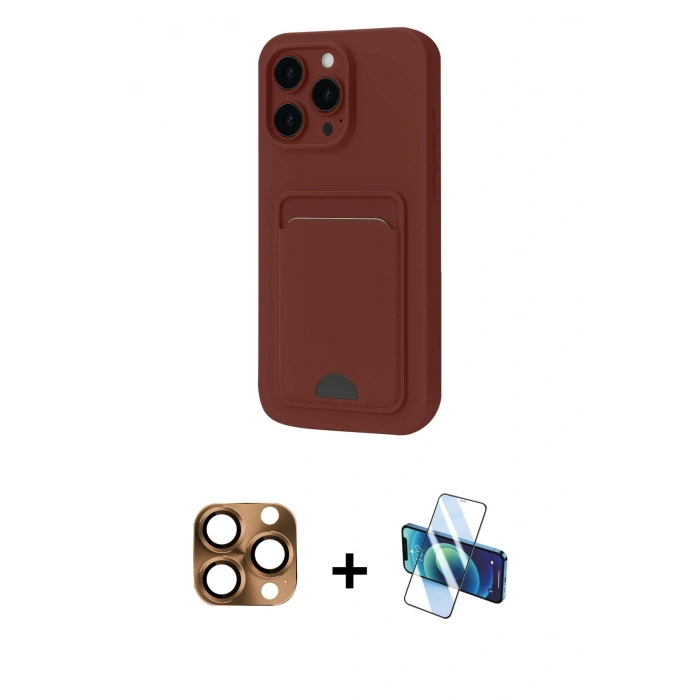 MARSİLYAN™- iPhone 16 Pro Max Kılıf Vadi Çizgi Prime - Siyah 3D Antistatik Cam Ekran Koruyucu + Pers Alüminyum Kamera Lens - CLTM