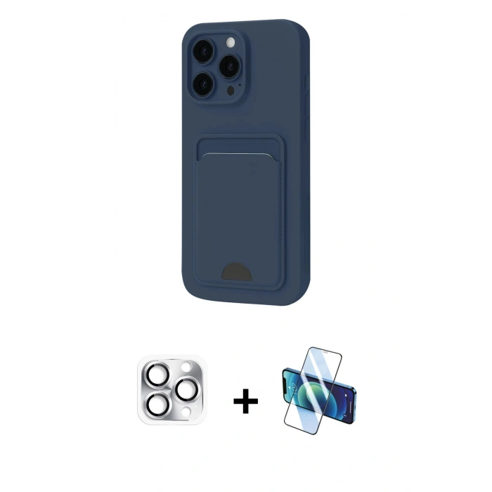 MARSİLYAN™- iPhone 16 Pro Max Kılıf Vadi Çizgi Prime - Siyah 3D Antistatik Cam Ekran Koruyucu + Pers Alüminyum Kamera Lens - GS