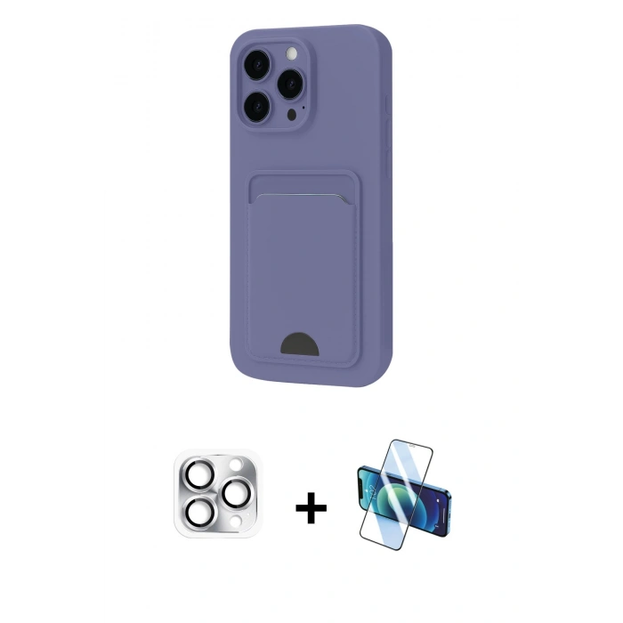 MARSİLYAN™- iPhone 16 Pro Max Kılıf Vadi Çizgi Prime - Siyah 3D Antistatik Cam Ekran Koruyucu + Pers Alüminyum Kamera Lens - GS