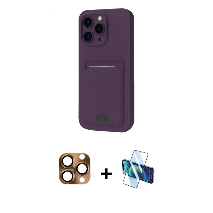 MARSİLYAN™- iPhone 16 Pro Max Kılıf Vadi Çizgi Prime - Siyah 3D Antistatik Cam Ekran Koruyucu + Pers Alüminyum Kamera Lens - CLTM