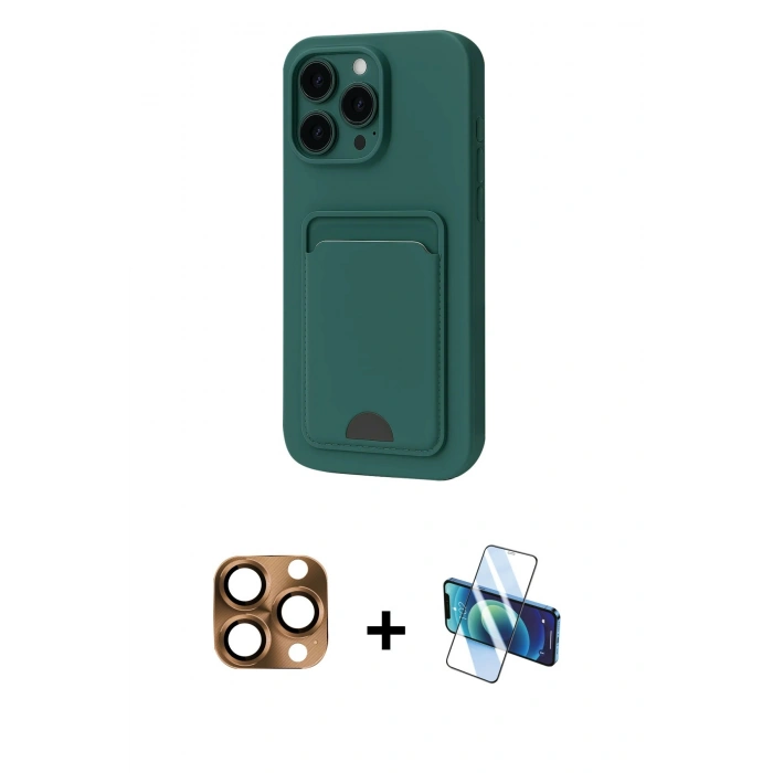 MARSİLYAN™- iPhone 16 Pro Max Kılıf Vadi Çizgi Prime - Siyah 3D Antistatik Cam Ekran Koruyucu + Pers Alüminyum Kamera Lens - CLTM