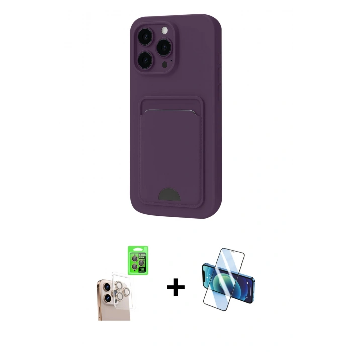 MARSİLYAN™- iPhone 16 Pro Max Kılıf Vadi Çizgi Prime - Siyah 3D Antistatik Cam Ekran Koruyucu + Raze Metal Kamera Lens - NLGY