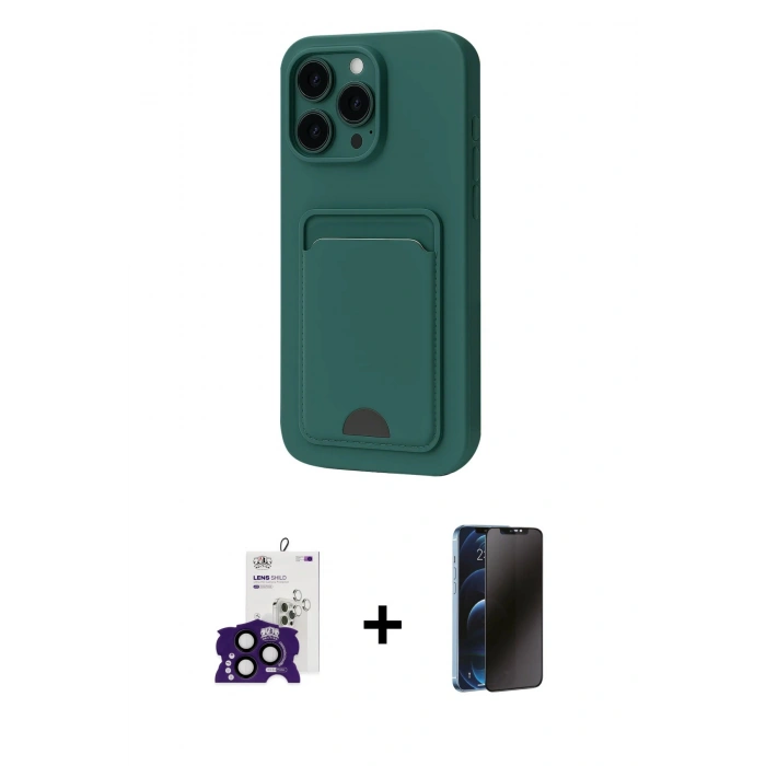 MARSİLYAN™- iPhone 16 Pro Max Kılıf Vadi Çizgi Prime - Siyah 3D Antistatik Hayalet Cam Ekran Koruyucu + Bilvis Titan Kamera Lens - SH