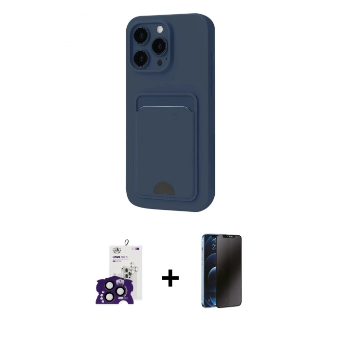 MARSİLYAN™- iPhone 16 Pro Max Kılıf Vadi Çizgi Prime - Siyah 3D Antistatik Hayalet Cam Ekran Koruyucu + Bilvis Titan Kamera Lens - SH