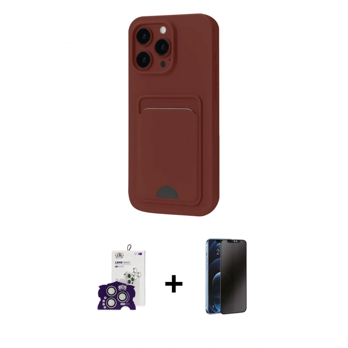 MARSİLYAN™- iPhone 16 Pro Max Kılıf Vadi Çizgi Prime - Siyah 3D Antistatik Hayalet Cam Ekran Koruyucu + Bilvis Titan Kamera Lens - GS