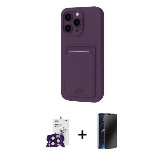 MARSİLYAN™- iPhone 16 Pro Max Kılıf Vadi Çizgi Prime - Siyah 3D Antistatik Hayalet Cam Ekran Koruyucu + Bilvis Titan Kamera Lens - SH