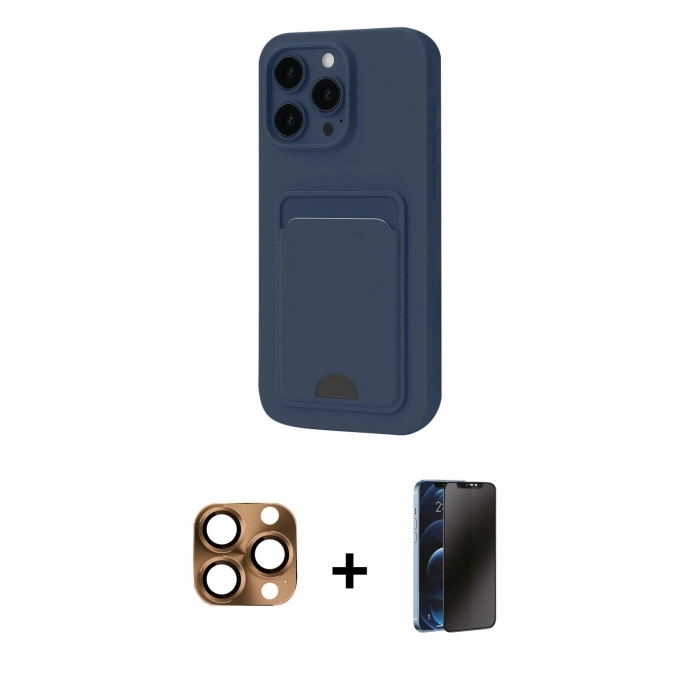 MARSİLYAN™- iPhone 16 Pro Max Kılıf Vadi Çizgi Prime - Siyah 3D Antistatik Hayalet Cam Ekran Koruyucu + Pers Alüminyum Kamera Lens - CLTM