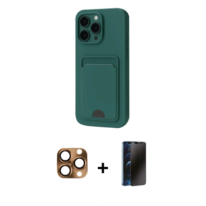MARSİLYAN™- iPhone 16 Pro Max Kılıf Vadi Çizgi Prime - Siyah 3D Antistatik Hayalet Cam Ekran Koruyucu + Pers Alüminyum Kamera Lens - CLTM