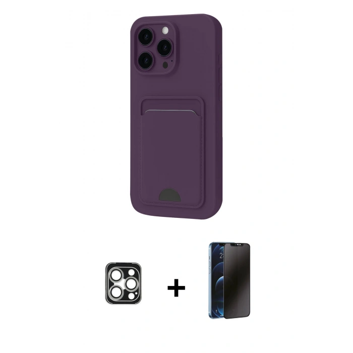 MARSİLYAN™- iPhone 16 Pro Max Kılıf Vadi Çizgi Prime - Siyah 3D Antistatik Hayalet Cam Ekran Koruyucu + PVD Metal Kamera Lens - GS