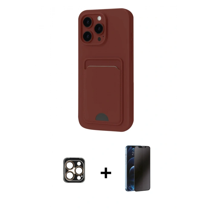 MARSİLYAN™- iPhone 16 Pro Max Kılıf Vadi Çizgi Prime - Siyah 3D Antistatik Hayalet Cam Ekran Koruyucu + PVD Metal Kamera Lens - GD