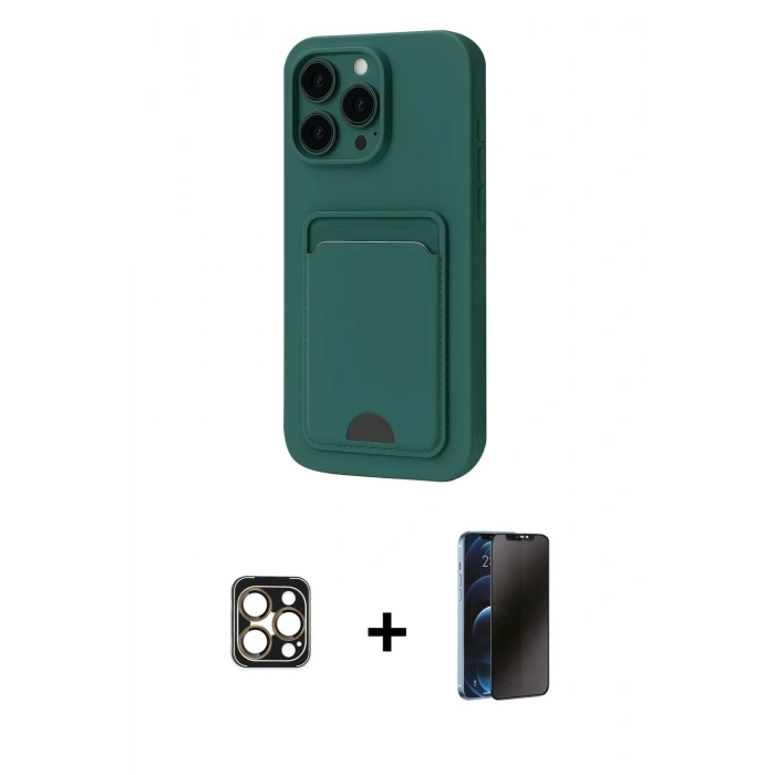 MARSİLYAN™- iPhone 16 Pro Max Kılıf Vadi Çizgi Prime - Siyah 3D Antistatik Hayalet Cam Ekran Koruyucu + PVD Metal Kamera Lens - GD