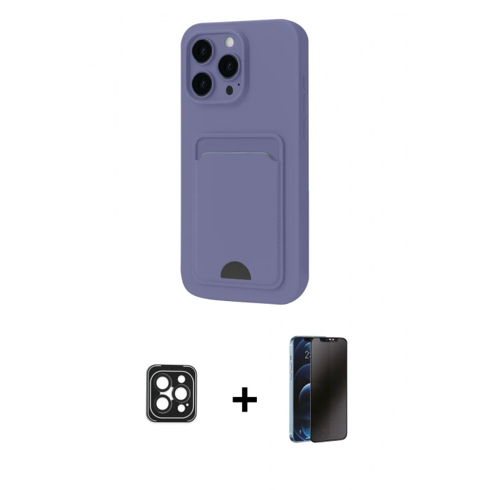 MARSİLYAN™- iPhone 16 Pro Max Kılıf Vadi Çizgi Prime - Siyah 3D Antistatik Hayalet Cam Ekran Koruyucu + PVD Metal Kamera Lens - SH