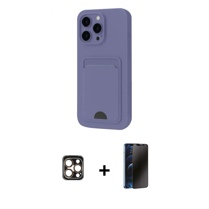 MARSİLYAN™- iPhone 16 Pro Max Kılıf Vadi Çizgi Prime - Siyah 3D Antistatik Hayalet Cam Ekran Koruyucu + PVD Metal Kamera Lens - GD
