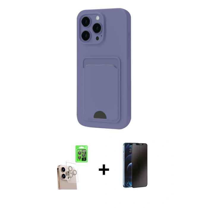 MARSİLYAN™- iPhone 16 Pro Max Kılıf Vadi Çizgi Prime - Siyah 3D Antistatik Hayalet Cam Ekran Koruyucu + Raze Metal Kamera Lens - NLGY