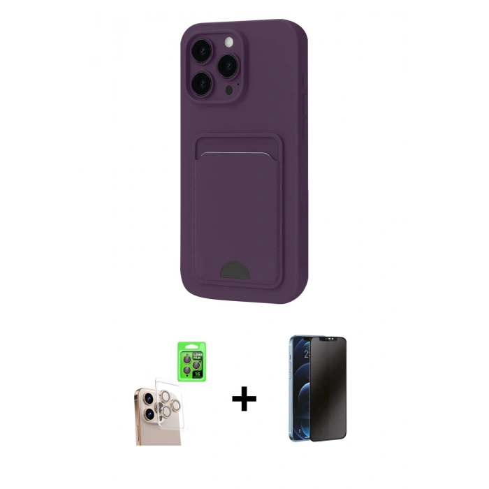 MARSİLYAN™- iPhone 16 Pro Max Kılıf Vadi Çizgi Prime - Siyah 3D Antistatik Hayalet Cam Ekran Koruyucu + Raze Metal Kamera Lens - NLGY