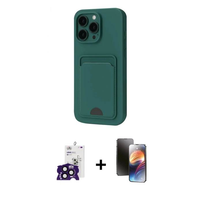 MARSİLYAN™- iPhone 16 Pro Max Kılıf Vadi Çizgi Prime - Siyah 3D Antistatik Mat Seramik Nano Ekran Koruyucu + Bilvis Titan Kamera Lens - SH