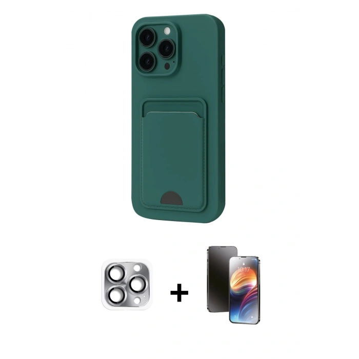 MARSİLYAN™- iPhone 16 Pro Max Kılıf Vadi Çizgi Prime - Siyah 3D Antistatik Mat Seramik Nano Ekran Koruyucu + Pers Alüminyum Kamera Lens - GI