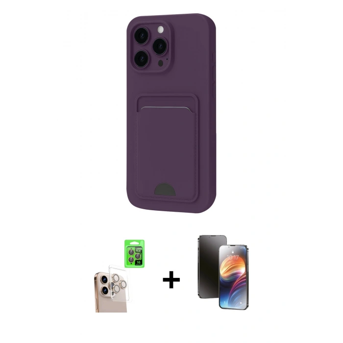 MARSİLYAN™- iPhone 16 Pro Max Kılıf Vadi Çizgi Prime - Siyah 3D Antistatik Mat Seramik Nano Ekran Koruyucu + Raze Metal Kamera Lens - NLGY
