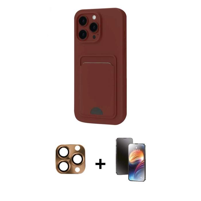 MARSİLYAN™- iPhone 16 Pro Max Kılıf Vadi Çizgi Prime - Siyah 3D Antistatik Mat Seramik Nano Ekran Koruyucu + Pers Alüminyum Kamera Lens - CLTM