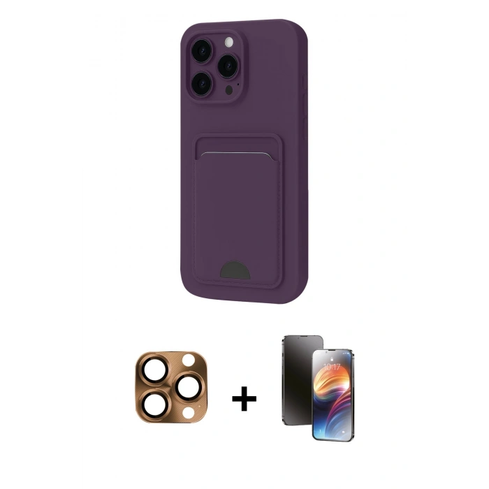 MARSİLYAN™- iPhone 16 Pro Max Kılıf Vadi Çizgi Prime - Siyah 3D Antistatik Mat Seramik Nano Ekran Koruyucu + Pers Alüminyum Kamera Lens - CLTM