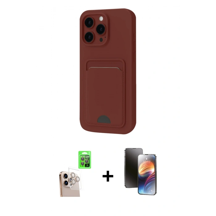 MARSİLYAN™- iPhone 16 Pro Max Kılıf Vadi Çizgi Prime - Siyah 3D Antistatik Mat Seramik Nano Ekran Koruyucu + Raze Metal Kamera Lens - NLGY
