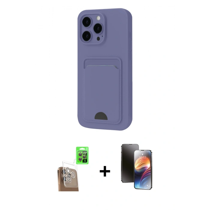 MARSİLYAN™- iPhone 16 Pro Max Kılıf Vadi Çizgi Prime - Siyah 3D Antistatik Mat Seramik Nano Ekran Koruyucu + Raze Metal Kamera Lens - CLTM