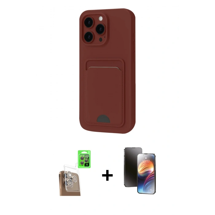 MARSİLYAN™- iPhone 16 Pro Max Kılıf Vadi Çizgi Prime - Siyah 3D Antistatik Mat Seramik Nano Ekran Koruyucu + Raze Metal Kamera Lens - CLTM