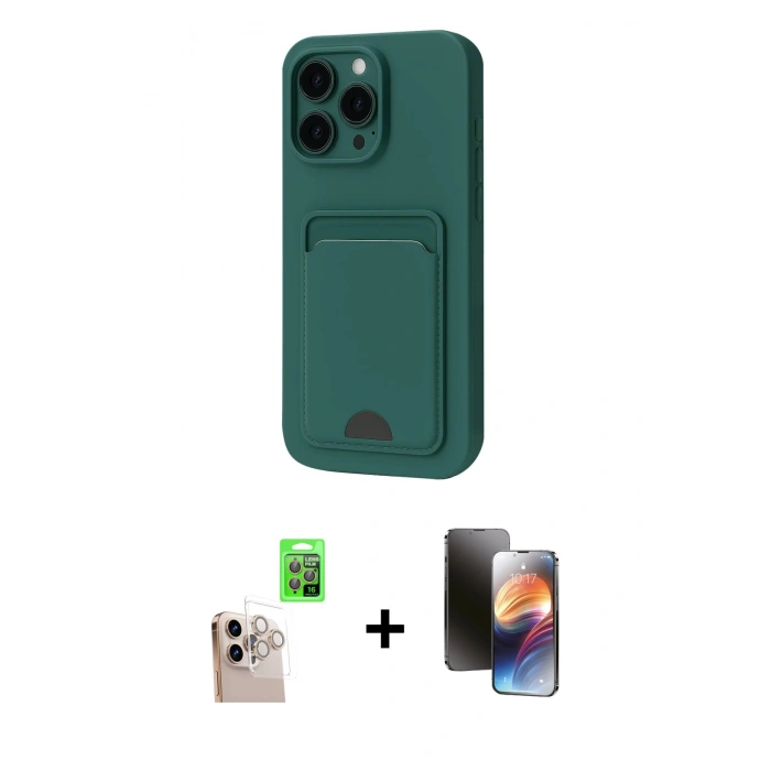 MARSİLYAN™- iPhone 16 Pro Max Kılıf Vadi Çizgi Prime - Siyah 3D Antistatik Mat Seramik Nano Ekran Koruyucu + Raze Metal Kamera Lens - NLGY