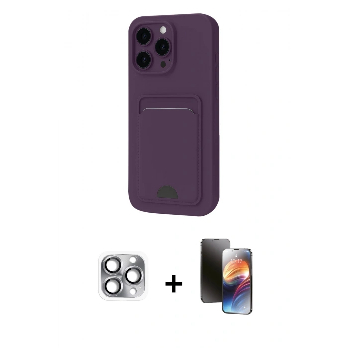 MARSİLYAN™- iPhone 16 Pro Max Kılıf Vadi Çizgi Prime - Siyah 3D Antistatik Mat Seramik Nano Ekran Koruyucu + Pers Alüminyum Kamera Lens - GI