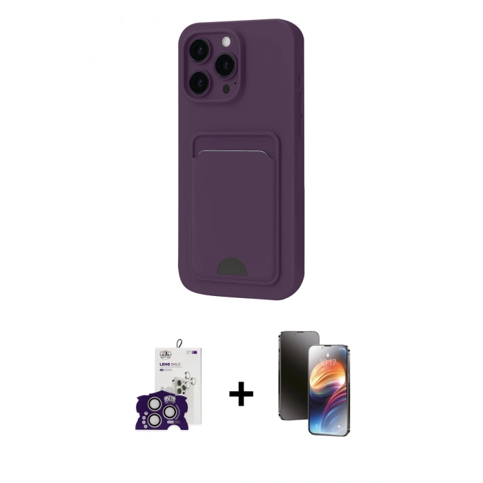 MARSİLYAN™- iPhone 16 Pro Max Kılıf Vadi Çizgi Prime - Siyah 3D Antistatik Mat Seramik Nano Ekran Koruyucu + Bilvis Titan Kamera Lens - GS