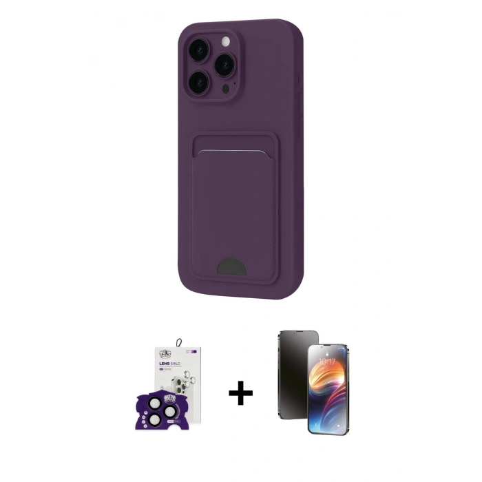 MARSİLYAN™- iPhone 16 Pro Max Kılıf Vadi Çizgi Prime - Siyah 3D Antistatik Mat Seramik Nano Ekran Koruyucu + Bilvis Titan Kamera Lens - SH