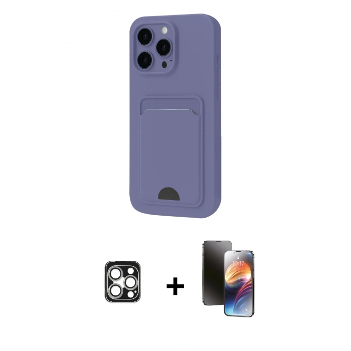 MARSİLYAN™- iPhone 16 Pro Max Kılıf Vadi Çizgi Prime - Siyah 3D Antistatik Mat Seramik Nano Ekran Koruyucu + Gümüş PVD Metal Kamera Lens
