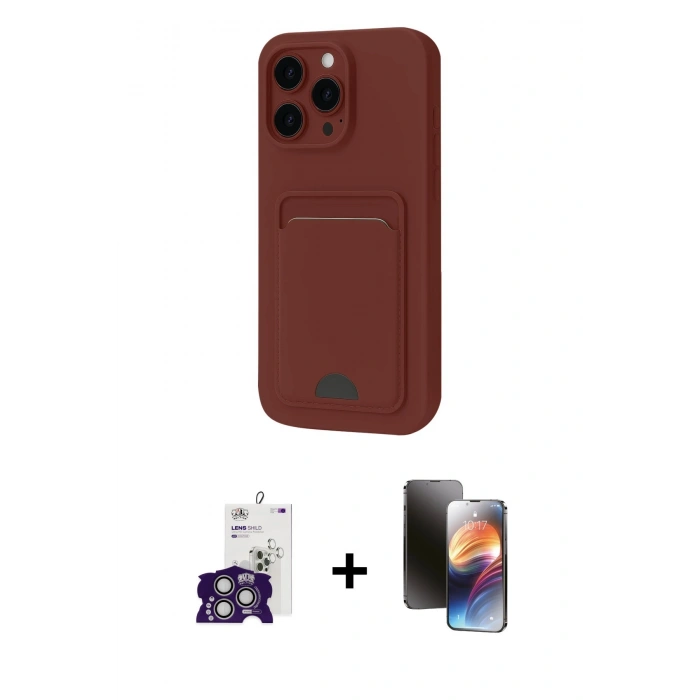 MARSİLYAN™- iPhone 16 Pro Max Kılıf Vadi Çizgi Prime - Siyah 3D Antistatik Mat Seramik Nano Ekran Koruyucu + Bilvis Titan Kamera Lens - GS