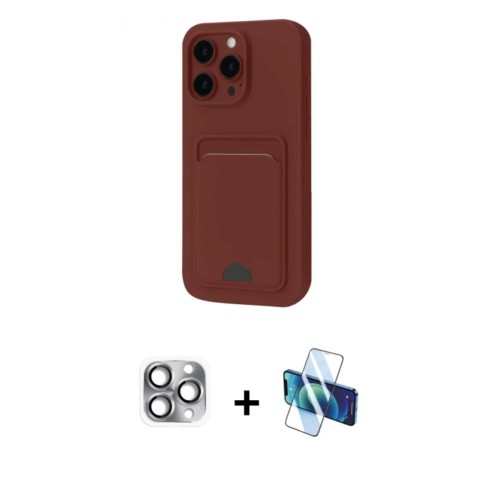 MARSİLYAN™- iPhone 16 Pro Max Kılıf Vadi Çizgi Prime - Siyah 3D Antistatik Seramik Nano Ekran Koruyucu + Pers Alüminyum Kamera Lens - GI