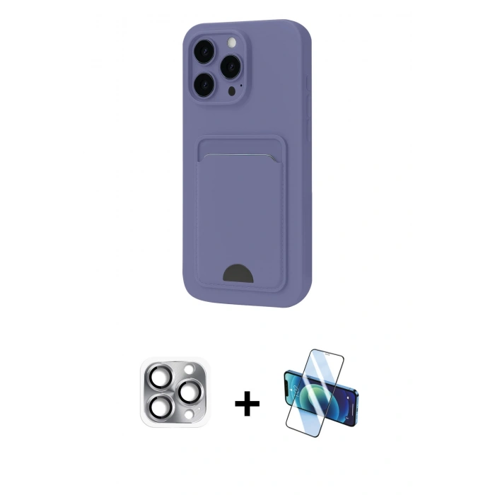 MARSİLYAN™- iPhone 16 Pro Max Kılıf Vadi Çizgi Prime - Siyah 3D Antistatik Seramik Nano Ekran Koruyucu + Pers Alüminyum Kamera Lens - GI