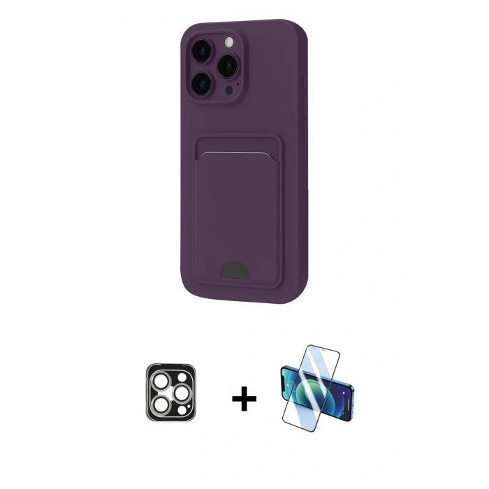 MARSİLYAN™- iPhone 16 Pro Max Kılıf Vadi Çizgi Prime - Siyah 3D Antistatik Seramik Nano Ekran Koruyucu + Gümüş PVD Metal Kamera Lens