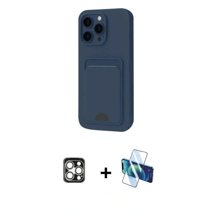 MARSİLYAN™- iPhone 16 Pro Max Kılıf Vadi Çizgi Prime - Siyah 3D Antistatik Seramik Nano Ekran Koruyucu + Gümüş PVD Metal Kamera Lens
