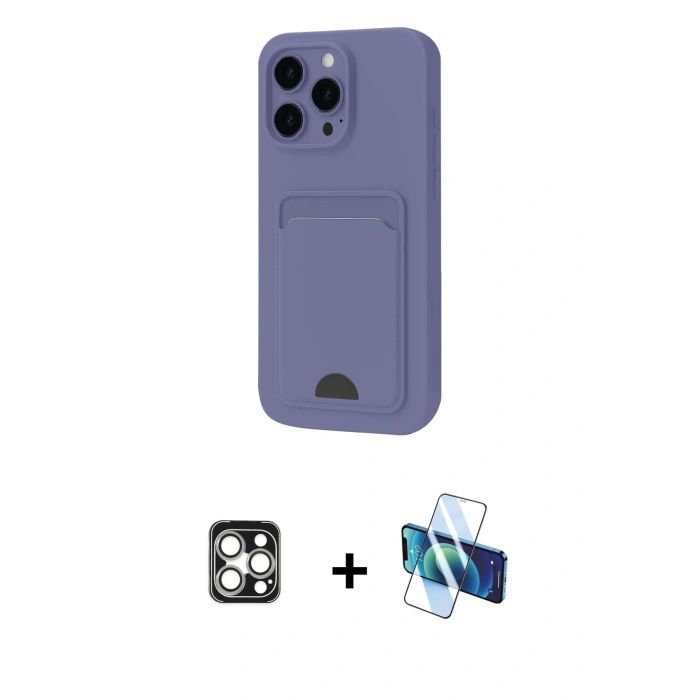 MARSİLYAN™- iPhone 16 Pro Max Kılıf Vadi Çizgi Prime - Siyah 3D Antistatik Seramik Nano Ekran Koruyucu + Gümüş PVD Metal Kamera Lens